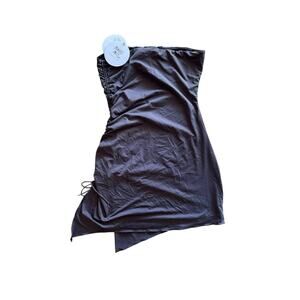 Princess Polly Womens Grey Asymmetric Hem Adjustable Ruched Side Caprani Dress 8